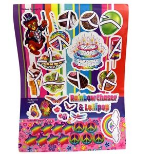 Vtg Lisa Frank Owl Tatey Bug Bunny Cat Dog Treats cassie Dolphin Flowers Sticker